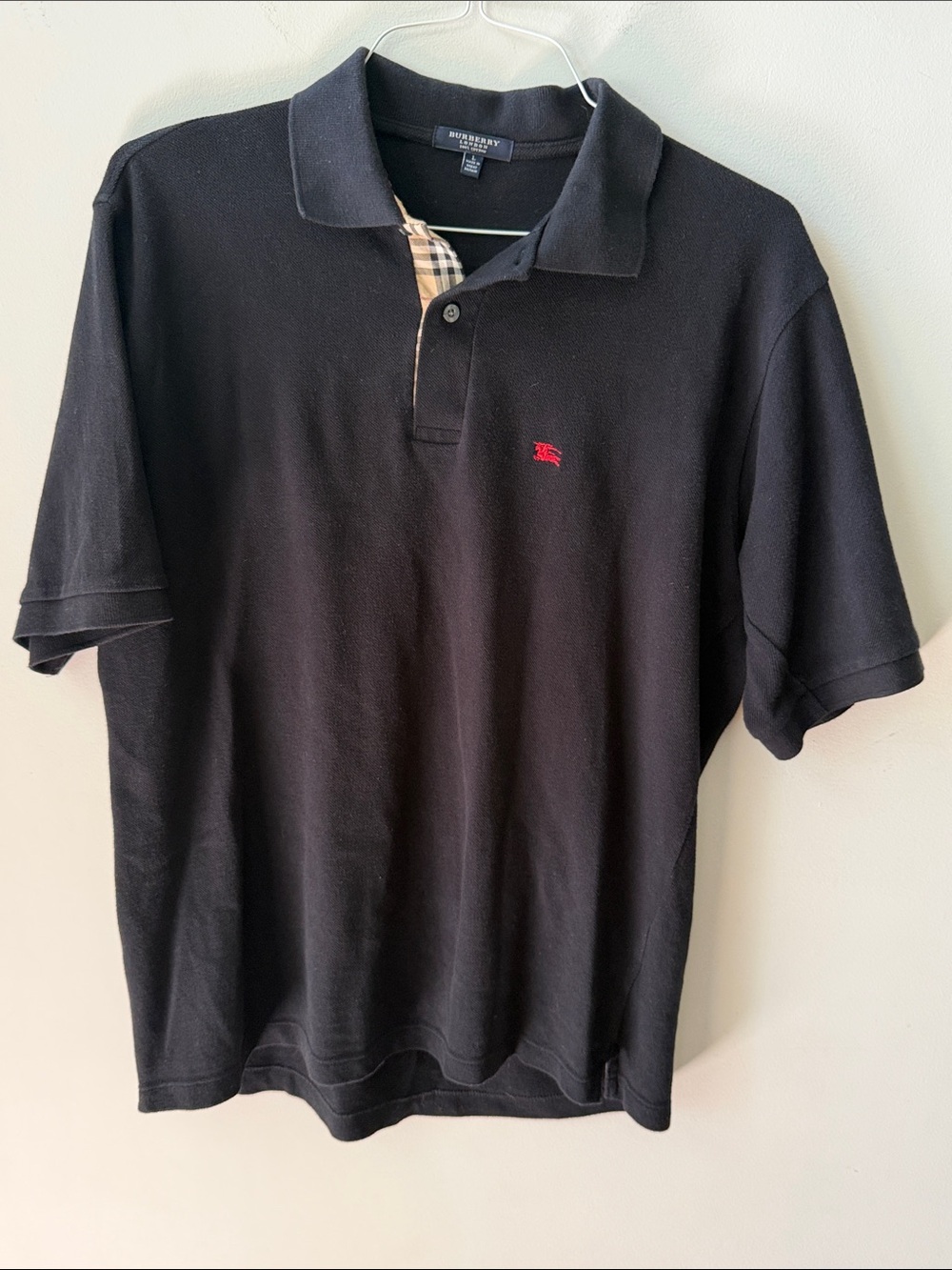 Burberry men’s large black polo shirt
